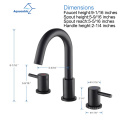 Aquacúbico Cupc sin plomo de 8 pulgadas de 3 pulgadas de 3 hoyos de 2 man-arco de 2 man-spángido de baño negro mate de baño negro